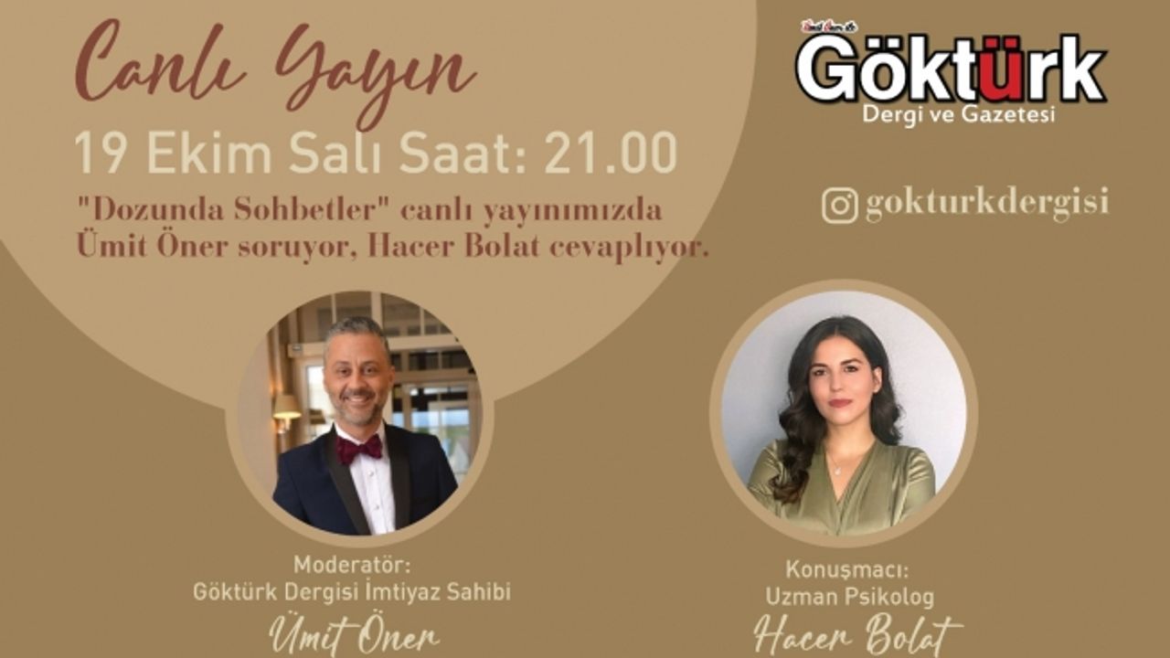 Dozunda Sohbetler yeni bölümüyle 19 Ekim Salı Canlı Yayınla Instagram'da!