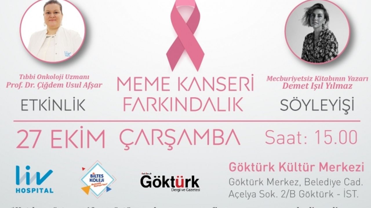 Göktürk Dergisi, Biltes Koleji ve Liv Hospital Vadistanbul ile birlikte meme kanseri için farkındalık etkinliği