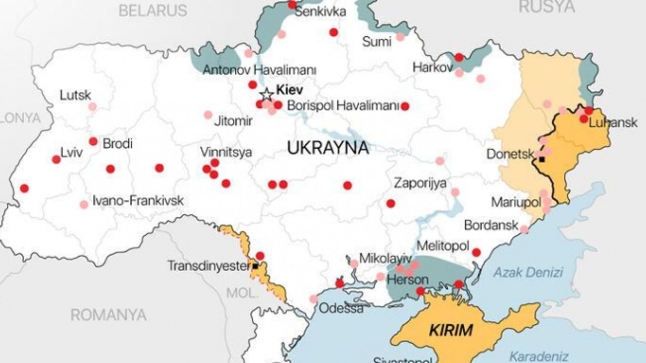 Ukrayna Rusya savaşının haritası! Neredelerde çatışma yaşanıyor?