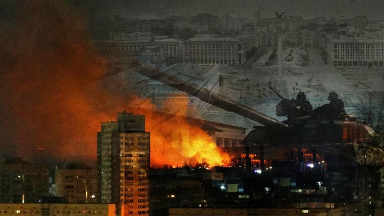 Kiev'de büyük patlama! Şehrin tam kalbi vuruldu