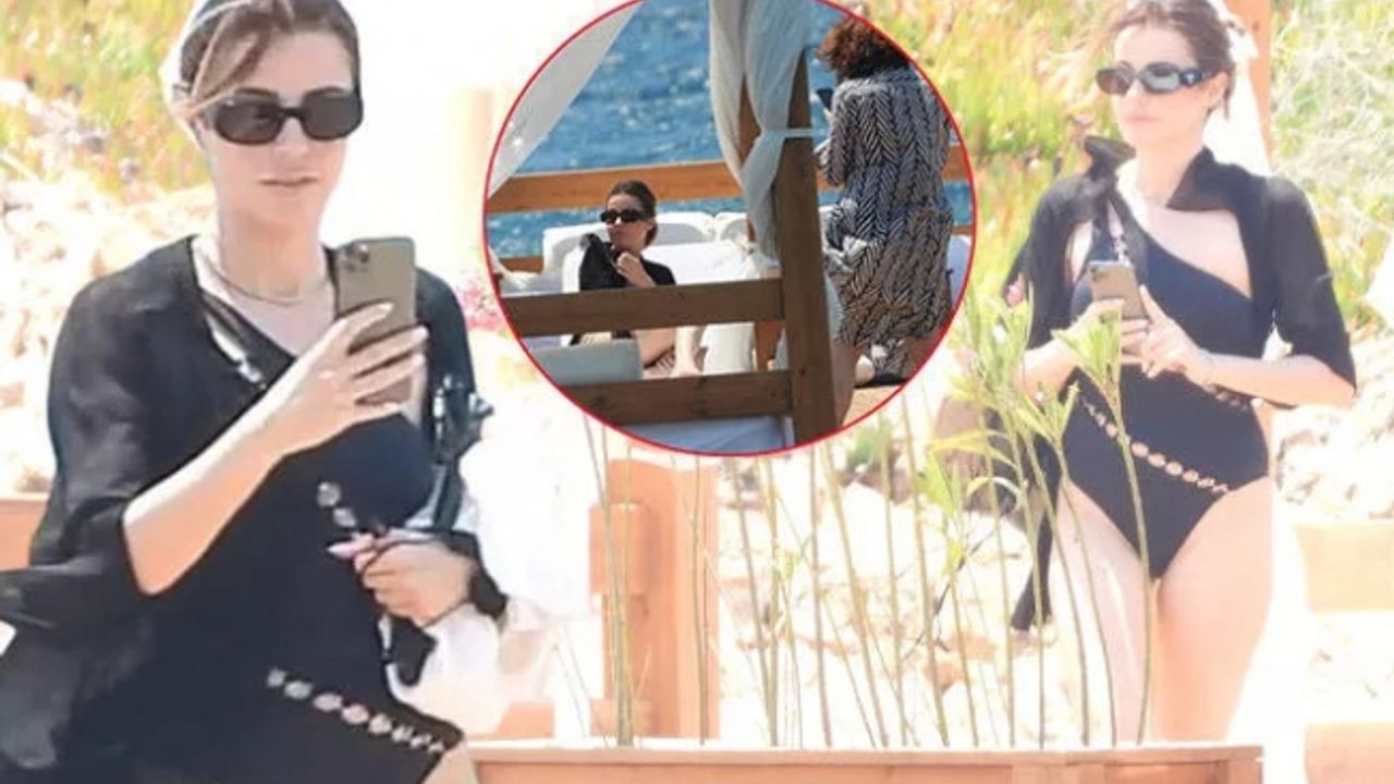 Ezgi Eyüboğlu Bodrum'da! Bol bol poz verdi