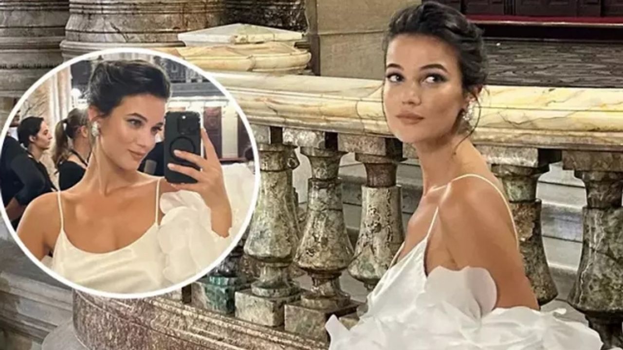 Pınar Deniz, dünyaca ünlü modellerle podyumda yürüdü! Eli karnında poz verdi
