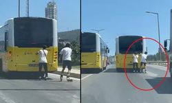 Patenli gençlerin tehlikeli yolculuğu! O anlar kameralara yansıdı