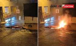 BEYOĞLU’NDA SAĞANAK SONRASI ELEKTRİK KABLOLARI ALEV ALDI