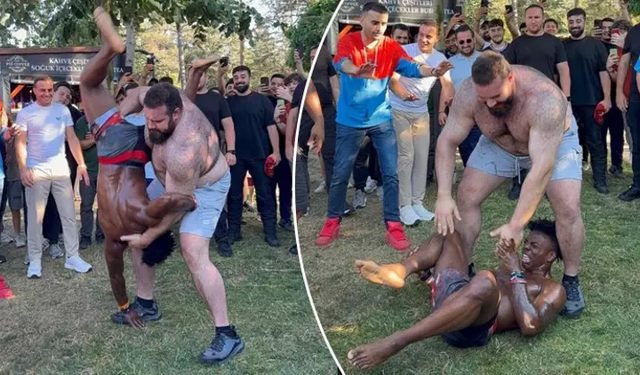 Dünyaca ünlü yayıncı Speed, Çekmeköy’de yağlı güreş yaptı.
