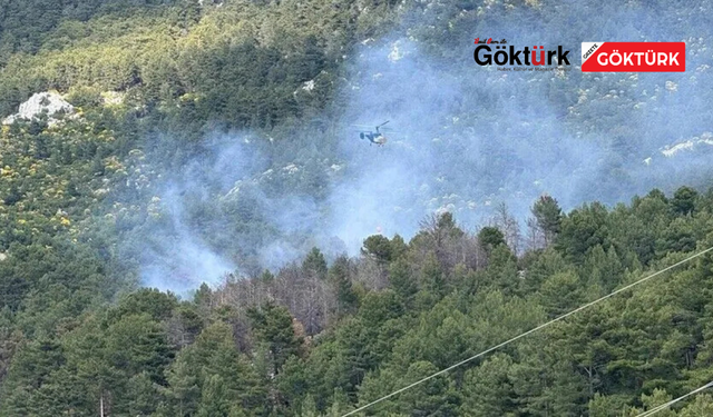 Antalya'nın Kaş İlçesinde Orman Yangınına Müdahale Sürüyor