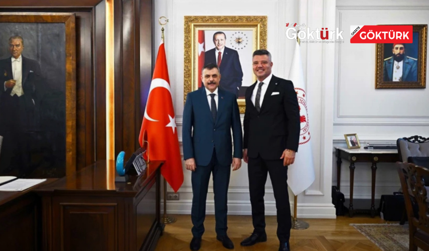 Bakanlık ziyaretinde dikkat çeken detay: Makam odasındaki tablo gündem oldu