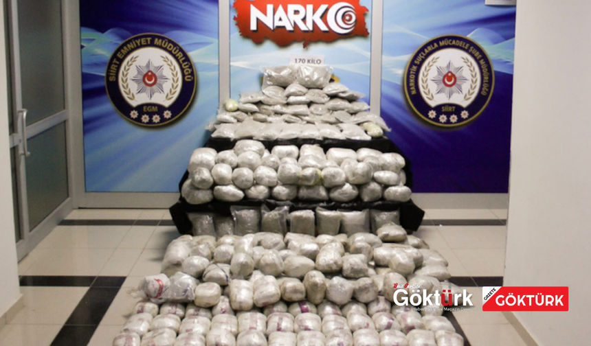 SİİRT'TE YASAKLI MADDE OPERASYONU: 170 KİLOGRAM KUBAR ESRAR ELE GEÇİRİLDİ